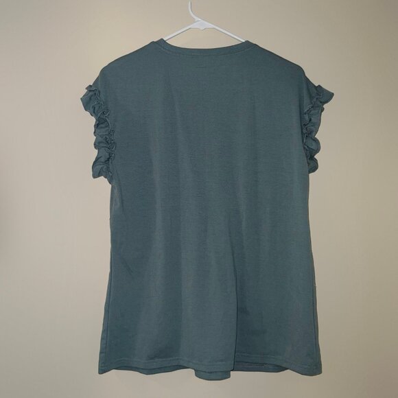 $5 Bundle Add On - NWOT Shein Ruffle Sleeve Shirt - Picture 3 of 4